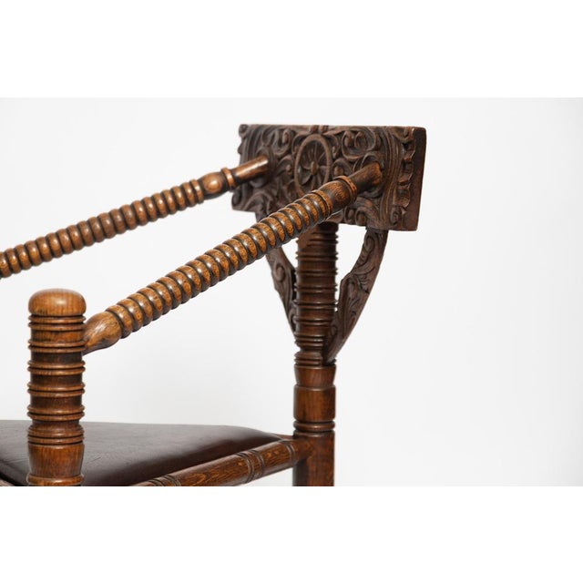 Black Antique Chair in Pine, 1890s For Sale - Image 8 of 18