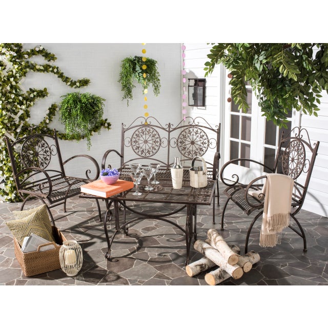 Modern Penelope Garden Set in Rustic Brown - 4 Pieces For Sale - Image 3 of 4