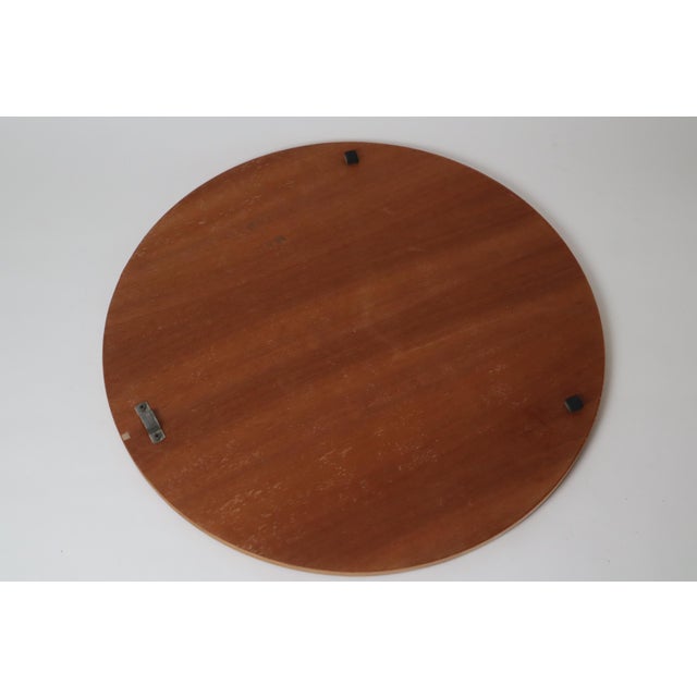 Scandinavian Round Wall Mirror in Oak, Denmark, 1970s For Sale - Image 9 of 11
