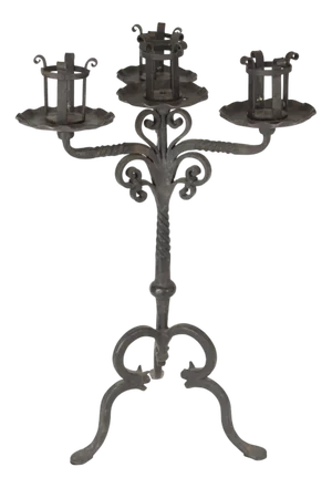 4-Armed Candelabra in Wrought Iron