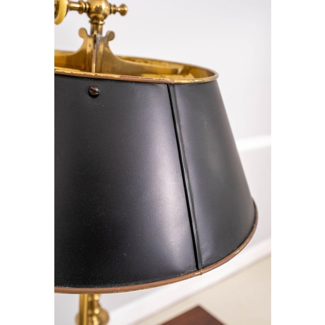 Vintage High Quality French Toleware Brass Bouillottee Lamp For Sale - Image 4 of 11