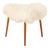 Mid-Century Scandinavian Triangular Ottoman in Long Hair Sheepskin, Denmark, 1960s For Sale