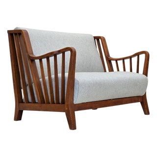 Vintage Scandinavian Two-Seater Sofa in Oak, 1950s For Sale