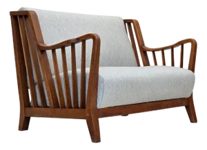 Vintage Scandinavian Two-Seater Sofa in Oak, 1950s