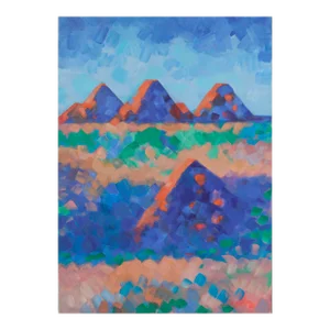 Vintage Abstract Landscape by Erle Loran - Four Red Mountains