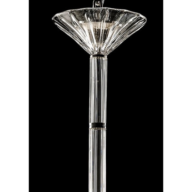 Mid-Century Modern Imperial Transparent Rigadin Murano Glass Chandelier For Sale - Image 3 of 5
