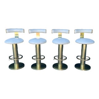 Design for Leisure Brass Bar Stools, 1980s For Sale