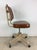 Brown Mid Century Industrial Office Chair With Vintage Upholstery and Wheeled Base For Sale - Image 8 of 12