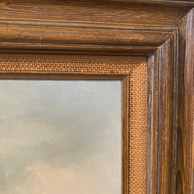 Mid-Century Coastal Dune Seascape Oil Painting in Substantial Wood Frame - Signed Lionel For Sale - Image 6 of 12