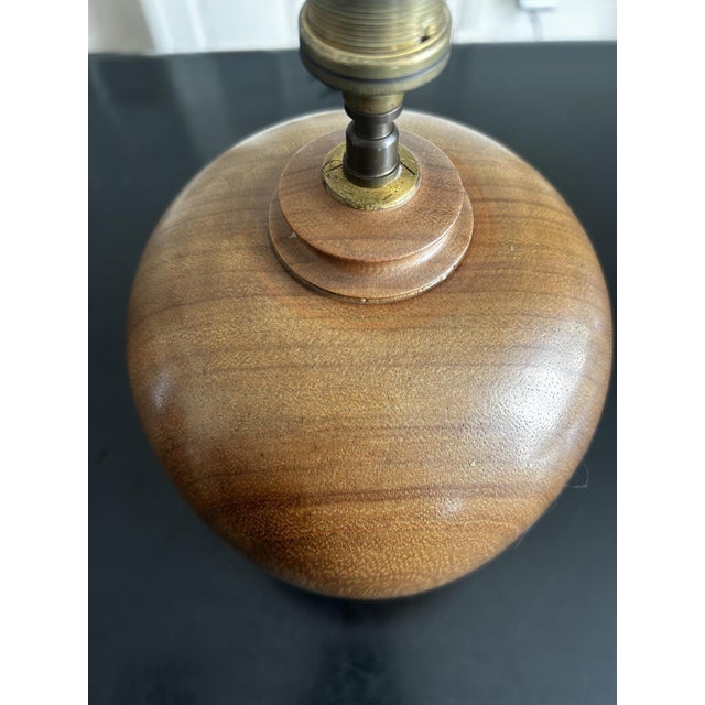 Brown Wooden Table Lamp, 1960s For Sale - Image 8 of 12