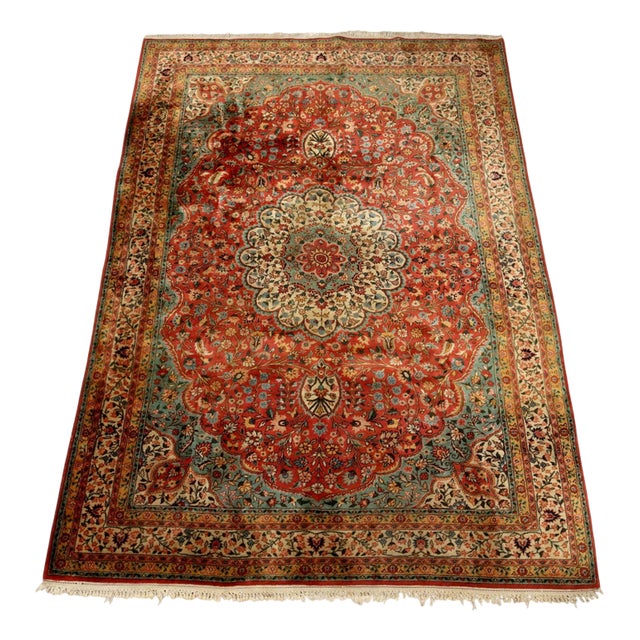 Vintage Indian Kerman Rug For Sale