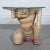 1960's Polychrome Hand Wood Carved Figural and Glass Side Table For Sale - Image 10 of 10