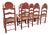 Polychrome Dining Chairs, 1950s, Set of 6 For Sale