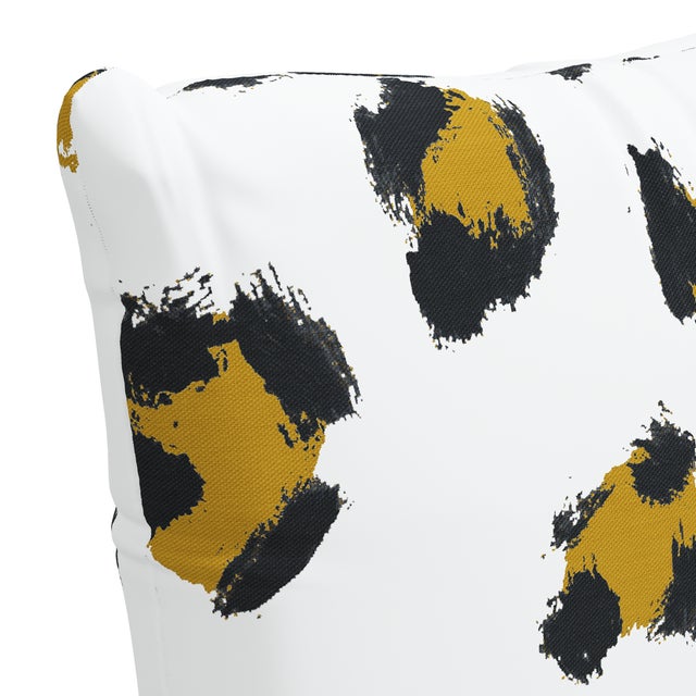 Transitional 20" Decorative Pillow with Welt in Brush Cheetah Ochre For Sale - Image 3 of 6