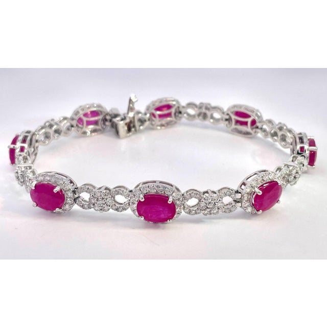 2020s 18k Ruby Diamond Bracelet 16 Carats For Sale - Image 5 of 12