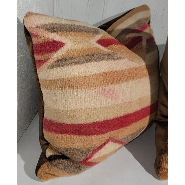Folk Art Hand Woven Pair of Wool Pillows For Sale - Image 3 of 5