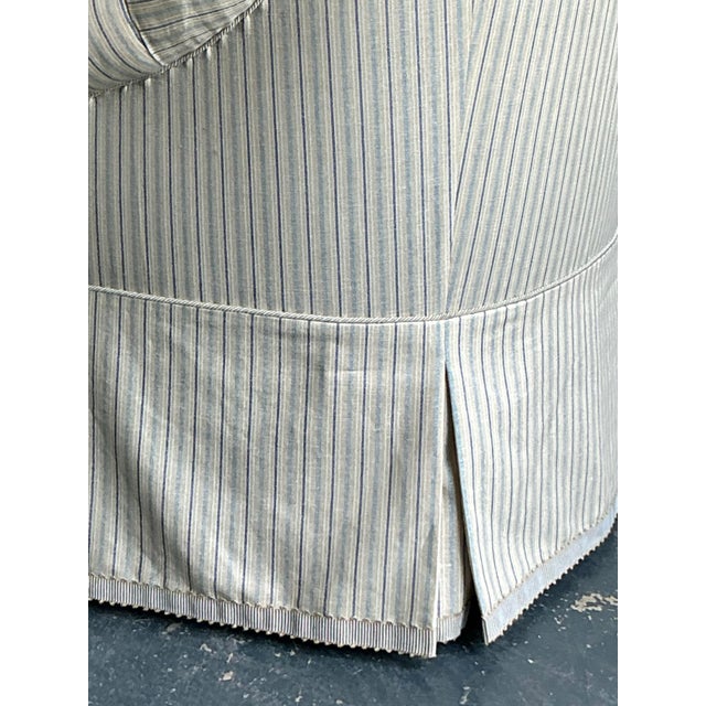 Vintage Boho Striped Tufted Lounge Chair and Ottoman For Sale - Image 9 of 11