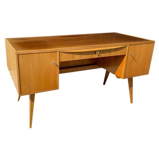 Walnut Veneer Desk attributed to Franz Ehrlich, 1950s For Sale