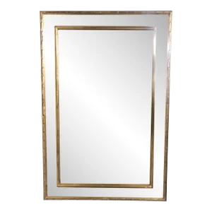 Rectangular Italian Mirror Decorated in Gold and Silver Leaf in Venetian-Style