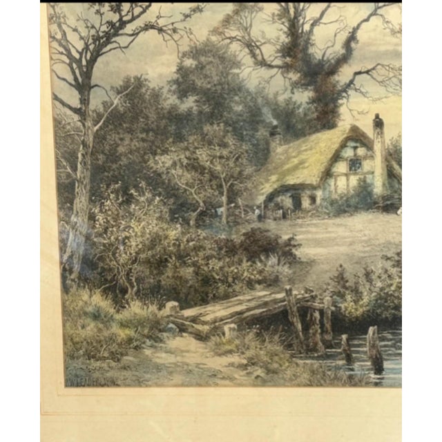 Antique “A Gleam Before the Storm” Landscape Print After b.w. Leader, Framed For Sale - Image 4 of 7