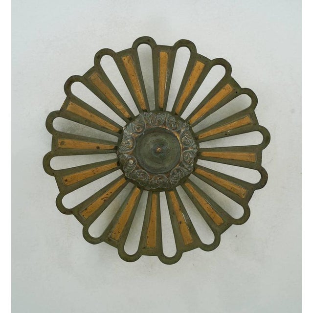 1940s Swedish Art Deco Chandelier in Glass and Patinated Brass, 1940s For Sale - Image 5 of 10