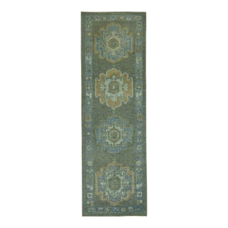 Turkish Oushak Rug 3' x 9'4" #19068 For Sale