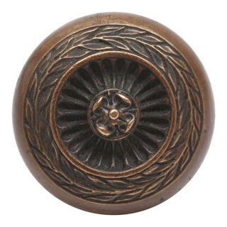 Antique 1920s Bronze Single Barrows Concentric Door Knob For Sale