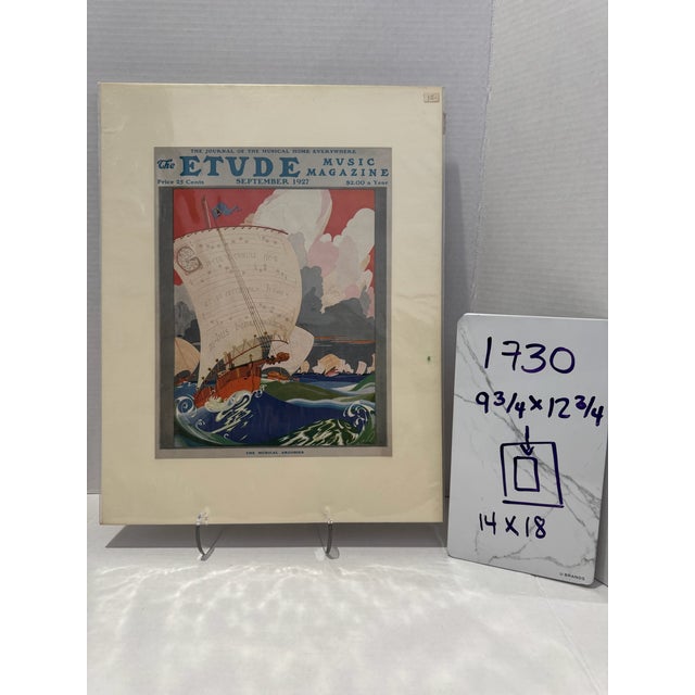 1927 Original the Etude Music Magazine Cover, September, f.s. Cooke, Art Deco, Matted For Sale In Atlanta - Image 6 of 6