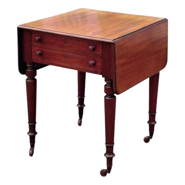 Victorian Mahogany Pembroke Drop Leaf Side Table For Sale