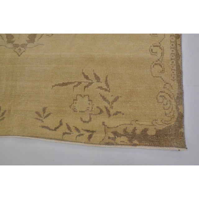 Oushak Vintage Low Pile Vintage Rug For Sale - Image 9 of 10