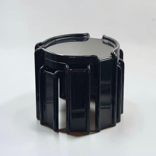 Black Nesting Tables by Giotto Stoppino for Kartell, Italy, 1960s, Set of 3 For Sale - Image 16 of 16