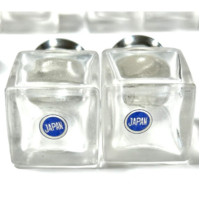 Metal Vintage Individual Glass Mini Salt & Pepper Shakers - 16pcs For Sale - Image 7 of 7