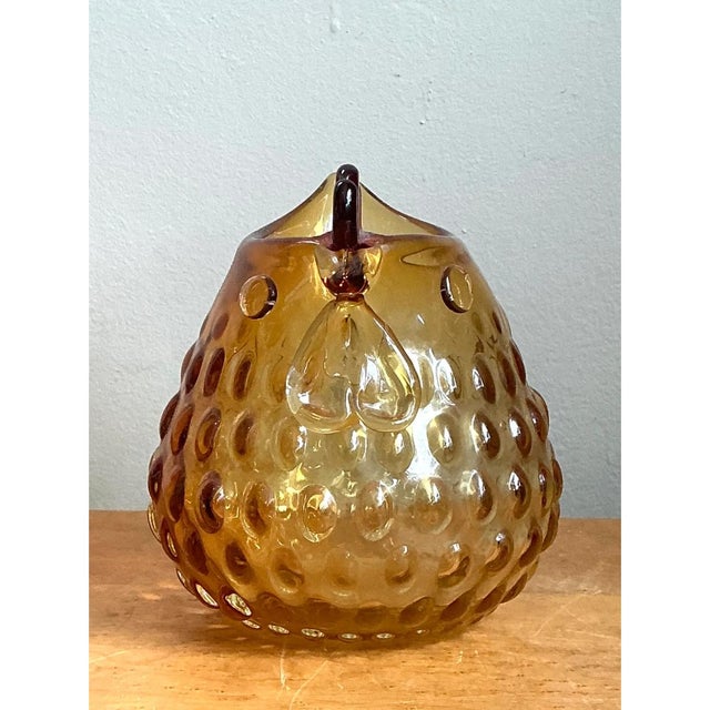 Vintage Amber Glass Chicken Pitcher For Sale In West Palm - Image 6 of 12