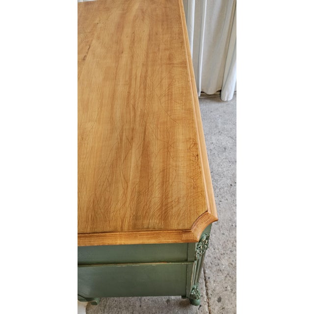1930s Green French Provencial Dresser, Circa 1930's, Louis XV Style For Sale - Image 5 of 18