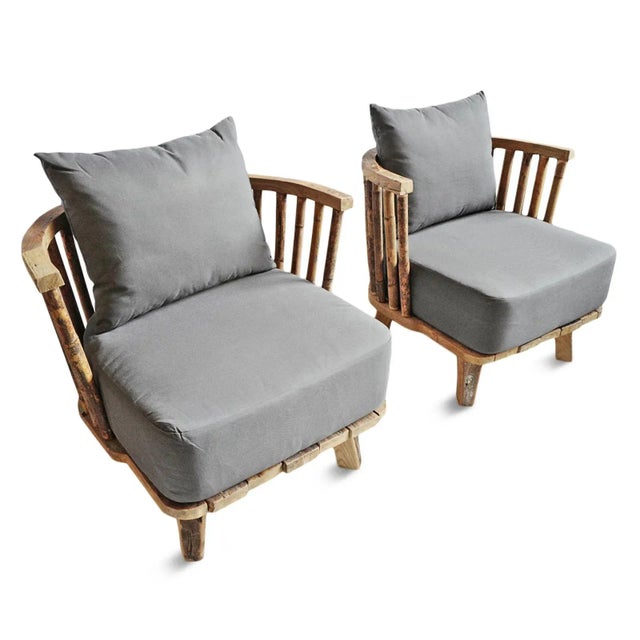 Wood Salvaged Teak & Bamboo Outdoor Club Chair For Sale - Image 7 of 11