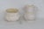 Mid 20th Century Belleek Ireland Porcelain Sugar and Creamer Pair Yellow Ribbon Pattern 4484b For Sale - Image 13 of 16