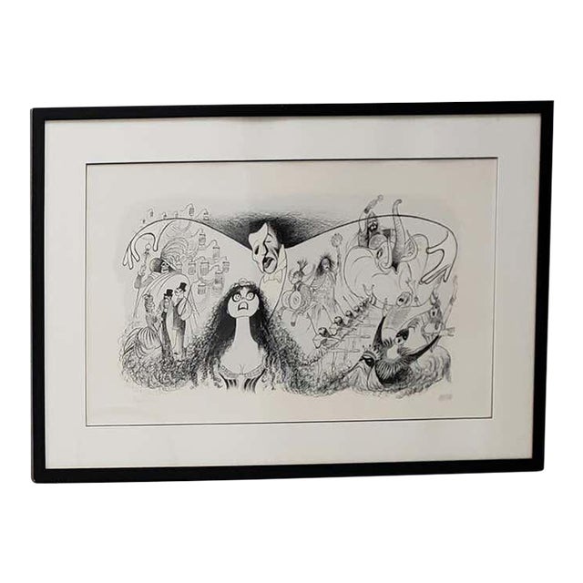 Al Hirschfeld "Phantom of the Opera" Hand Signed Lithograph Printers Proof, Circa 1988 For Sale