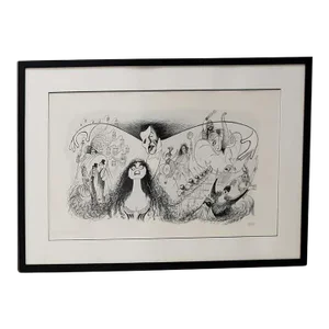 Al Hirschfeld "Phantom of the Opera" Hand Signed Lithograph Printers Proof, Circa 1988