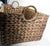 Vintage Water Hyacinth Woven Reed Basket + Brass Handles For Sale In New Orleans - Image 6 of 11