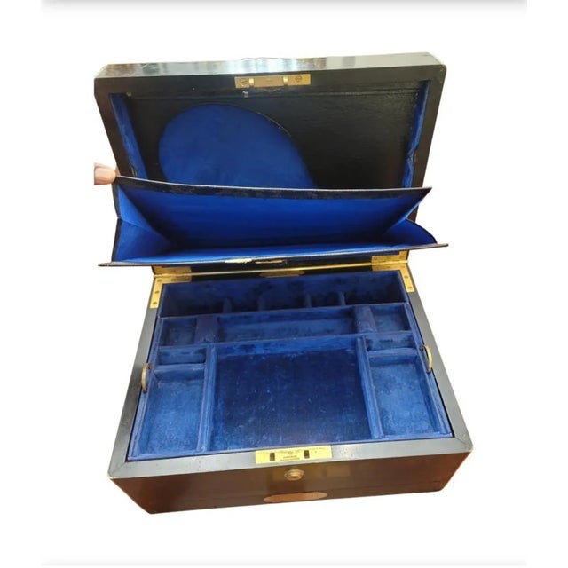 1839 Fitzmaurice West Victorian Ebony & Brass Inlays Necessaire De Voyage For Sale In Washington DC - Image 6 of 13