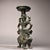 This is a striking and unusual vintage Chinese bronze oil lamp, crafted in the archaic ritual style of the Shang and Zhou...