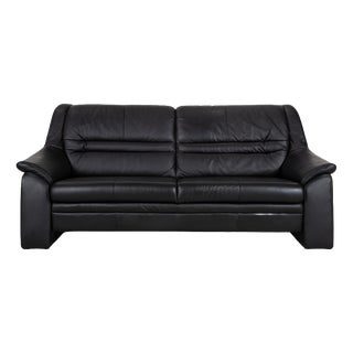 Sleepoly Two-Seater Sofa in Black Leather from Himolla For Sale