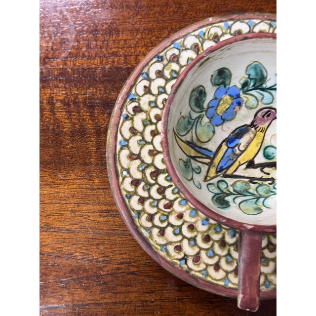 Italian Hand Painted Teacup on Saucer For Sale In San Francisco - Image 6 of 12