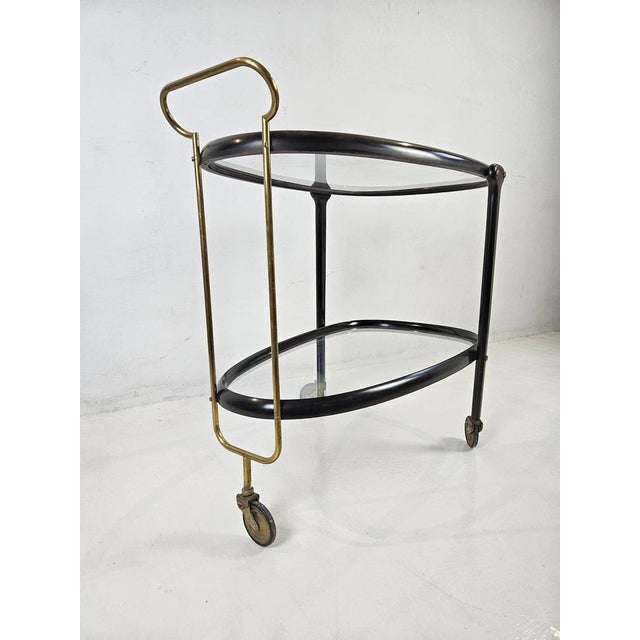1950s Mid-Century Bar Cart attributed to Cesare Lacca, Italy, 1950s For Sale - Image 5 of 13