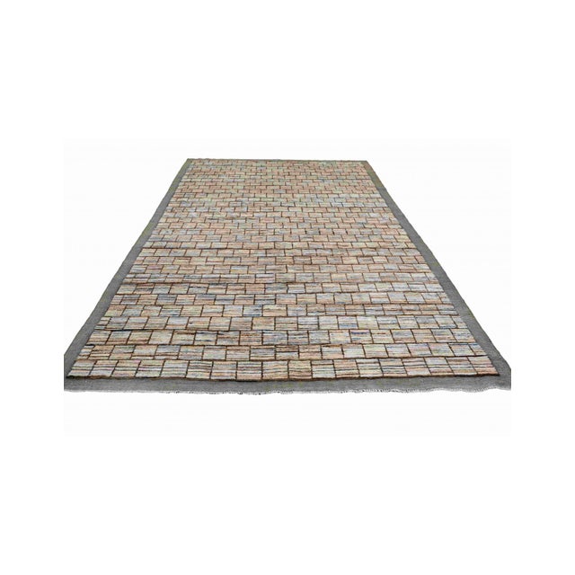 Mid-Century Modern Modern Hand Knotted Wool Rug For Sale - Image 3 of 7