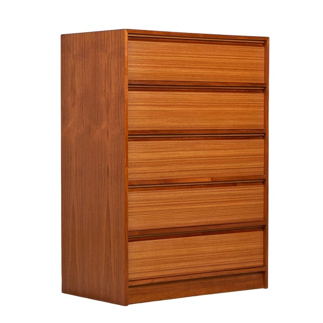 Danish Teak Highboy Dresser Chest Of Drawers Vintage Modern
