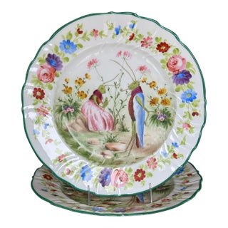Antique Charles Ahrenfeldt Aesop's Fables Bohemian Decorative Plates - A Pair For Sale