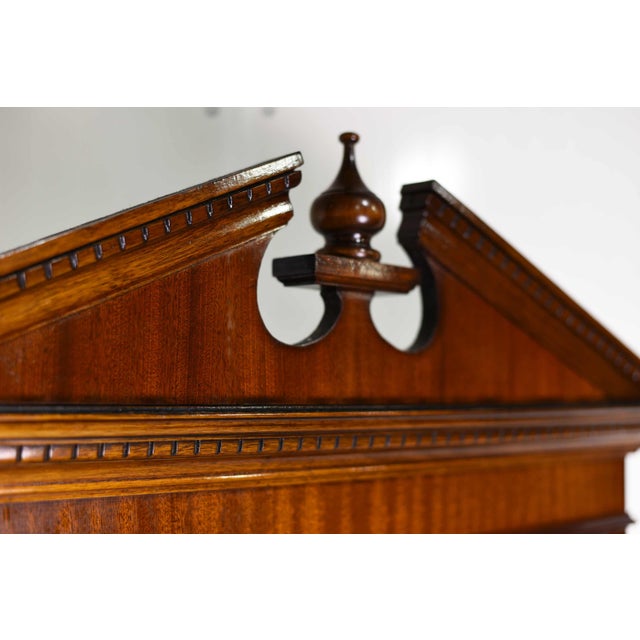 Mid Century American Colonial Revival Mahogany Drop Front Bureau Butler's Secretary Desk For Sale - Image 15 of 16