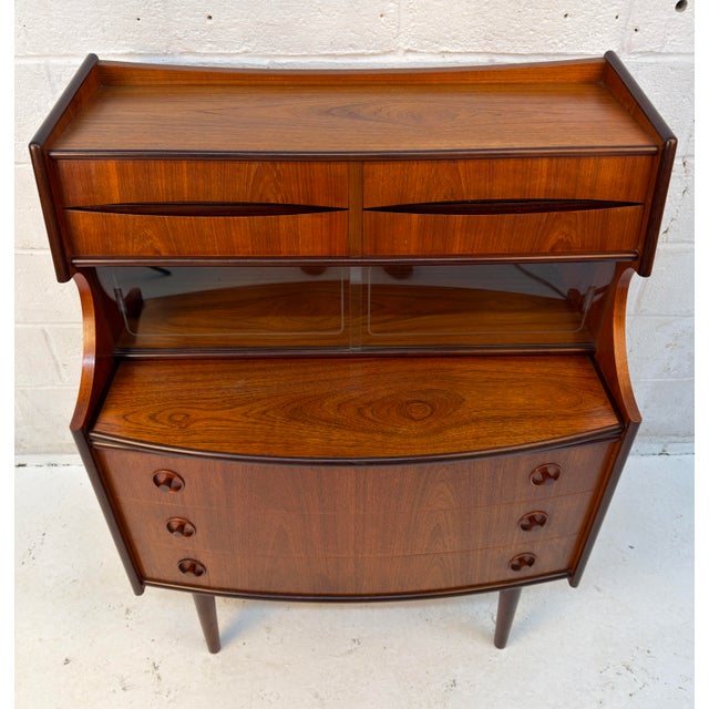 Mid-Century Modern Mid-Century Modern Teak Secretary Desk Attributed to Gunnar Falsig for Falsig Møbler For Sale - Image 3 of 16