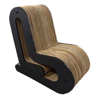 Sculpted Cardboard and MDF Lounge Chair, 1990s For Sale